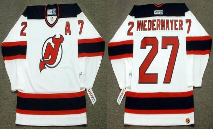 2019 Men New Jersey Devils 27 Niedermayer white style #2 CCM NHL jerseys